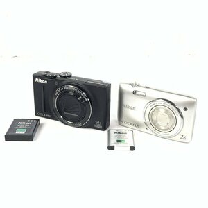 Nikon ニコン COOLPIX S8200/S3500 コンパクトデジタルカメラ 全2台セット まとめ売り バッテリーx2付き●簡易検査品