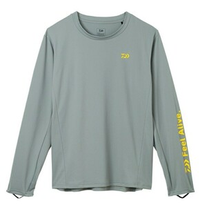 ダイワ DE-5222 サンブロック ドライシャツ グレー サイズM ロングTシャツ DAIWA