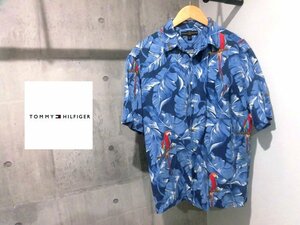 TOMMY HILFIGER トミーヒルフィガー/シルク＆リネン ジャングル オウム アロハシャツ L/半袖シャツ/総柄/TOMMY トミー