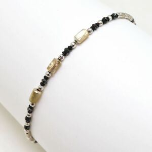 ＊K18WG 天然ブラックダイヤモンドブレスレット＊a 約1.6g 約18.0cm bracelet diamond ジュエリー jewelry EA0/EA0