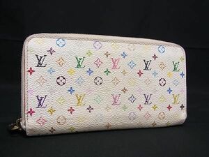 1円 LOUIS VUITTON ルイヴィトン M60241 モノグラムマルチカラー ジッピーウォレット ラウンドファスナー 長財布 アイボリー系 FA7076