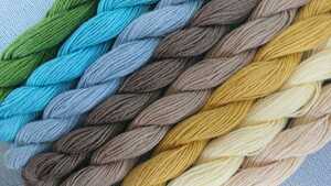 細めの刺し子糸 20/3 綿100% 8色セット 若草、スカイブルーなど 手芸糸C