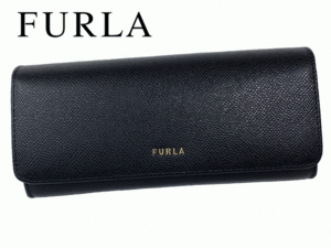フルラ FURLA PS81CL0 BX0306 O6000 CLASSIC NERO 立体ロゴ付き ブラックレザー ロング ウォレット フラップ 長財布