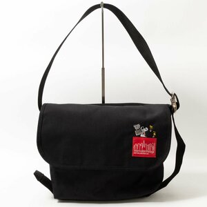 【1円スタート】Manhattan Portage × PEANUTS マンハッタンポーテージ × ピーナッツ ショルダーバッグ ブラック スヌーピー ユニセックス