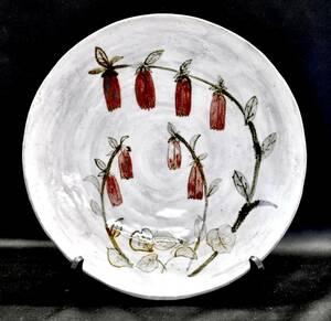 るるぶ工房作品　ホタルブクロ　飾り皿　大皿　菓子皿 幅36cm　多種多様な作風と素晴らしい感性の冴え渡る作品群　HNK
