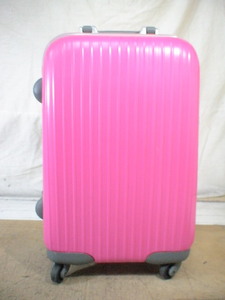 5067　Canossa　ピンク×グレー　鍵付　ダイヤル　スーツケース　キャリケース　旅行用　ビジネストラベルバック