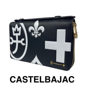 カステルバジャック　CASTELBAJAC　牛革サードバッグ　牛革ラウンド財布　牛革セカンドバッグ　男女兼用　081201-4　ブラック