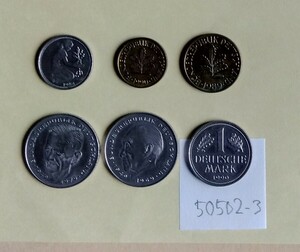 50502-3外国硬貨・ドイツ国コイン・6種