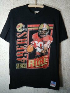 ｎ7561　激レア　NUTMEG　アメリカ製　80ｓ　90ｓ　vintage　ビンテージ　49ERS　JERRY RICE　ジェリー・ライス　NFL　アメフト　tシャツ