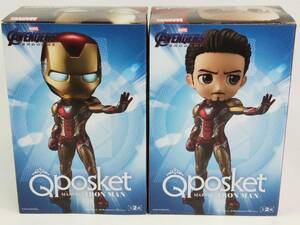 2個セット Q posket Qposket MARVEL IRON MAN アイアンマン フィギュア Aマスク & Bマスクなしver. / トニー・スターク