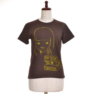 □425156 【超特価】Design Tshirts Store graniph グラニフ □プリントTシャツ カットソー サイズSS コットン レディース ブラウン