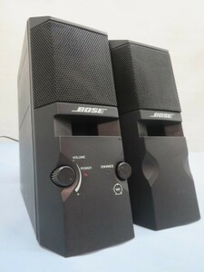 ★BOSS MM-1 アクティブスピーカーシステム ブラック POWERED SPEAKER ボーズ アダプター/AVケーブル付き 動作品 93966★！！