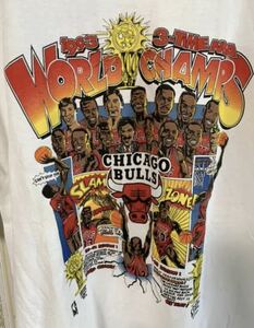 超希少！ 90s SALEM社製 シカゴブルズ 3ピート記念Tシャツ USA製 NBA シカゴブルズ 3連覇　デッドストック　ヴィンテージ　ジョーダン