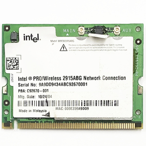 無線LANカード Intel PRO Wireless 2915ABG Network Connection WM3B2915ABG ジャンク 動作未確認 PCパーツ 部品 パーツ YA2553