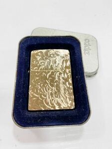 ZIPPO ジッポ アラベスク　ゴールド 2005年製　ケース付き　火花確認済み　オイルライター