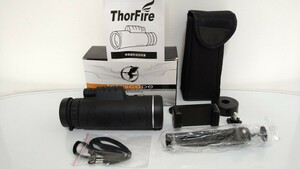 ThorFire 単眼鏡 望遠鏡 40倍 高倍率 高級プリズムBak4搭載 広角 スマートフォン対応 望遠レンズ 高透過率 耐衝撃 軽量 IPX7防水 LD006-00A