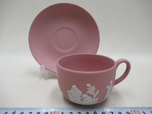 D1402 ウェッジウッド ジャスパー ピンク カップ＆ソーサー WEDGWOOD