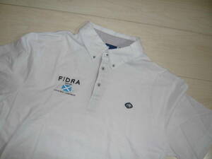 フィドラFIDRA　大きいサイズXL（Lサイズに近い）　ボタンダウン半袖ポロシャツ　ホワイト　中古良品