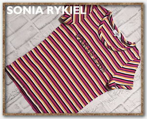 ☆SONIA BY SONIA RYKIEL　ソニアリキエル　ラインストーン付きマルチボーダーカットソー☆