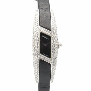 カルティエ イマリア ダイヤベゼル ブランドオフ CARTIER K18WG（ホワイトゴールド） 腕時計 WG/革 中古 レディース