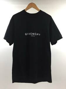 □GIVENCHY ジバンシー 20SSヴィンテージロゴデストロイ加工ロゴプリントTシャツ ブラック BM70K3002 美品□