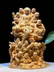 爆売り！十八羅漢 仏教美術 仏像 仏教工芸品 木彫り コレクション 手職人手作り 美術品