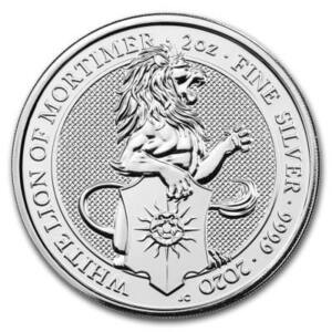 [保証書・カプセル付き] 2020年 (新品) イギリス「クィーンズ ビースト・ホワイトライオン」純銀 2オンス 銀貨