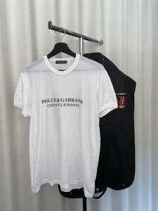 DOLCE&GABBANA ドルチェ&ガッバーナ 半袖Tシャツ ブランドロゴ トップス ホワイト メンズ サイズ５０