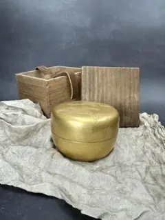 【⭐️年代物❣️蔵出し⭐️】茶道具　木箱入り　金彩　素人保管品