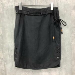 [PT13608] グッチ スカート　ひざ丈　フレア ブラック系 38 GUCCI