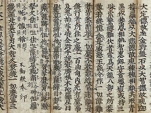 K0695-11 聖無動尊秘密陀羅尼経 江戸時代 古版経 木版 紙本 断簡 古文書 古写経 護符