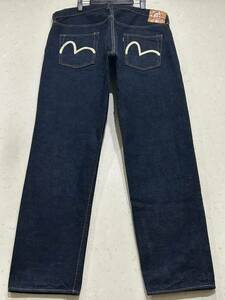 ※EVISU エヴィス エビス LOT 2000 No1 SPECIAL カモメペイントセルビッチデニムパンツ 未裾直 濃紺 日本製 大きいサイズ 44 BJBD.D