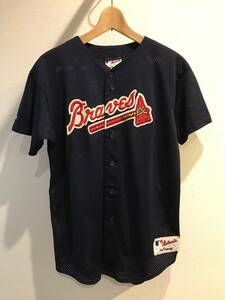 majestic マジェスティック　MLB アトランタブレーブス　ベースボールシャツ　ゲームシャツ　ユニフォーム　USA古着　XL