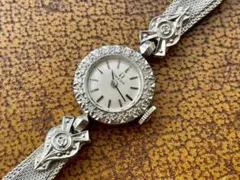 【OMEGAオメガ】箱付14Kダイヤ　アンティークレディース腕時計