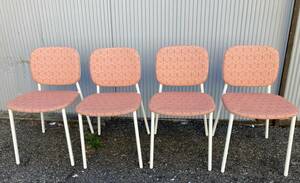 アボール　abord パイプ椅子　４脚セット　スタッキングチェア　布張り　椅子　店舗　カフェ　チェア