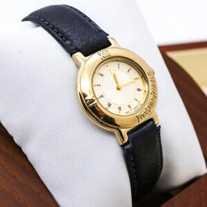 ◆稼働 イヴサンローラン 腕時計 ロゴベゼル レディース 新品電池 p