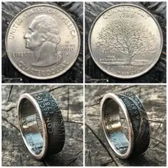 アメリカ50州記念コインリング　アメリカンリングハンドメイドコネチカット州コイン