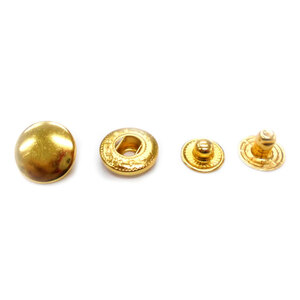 レザークラフト バネホック 金具 15mm ／50組 ／ゴールド／ 手芸 キット パーツ 革 材料