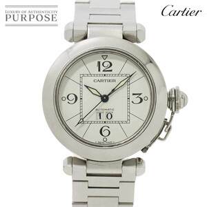 カルティエ Cartier パシャC ビッグデイト W31055M7 ボーイズ 腕時計 ホワイト 文字盤 オートマ 自動巻き ウォッチ PashaC 90228966