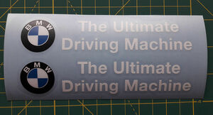 送料無料 BMW Ultimate driving machine car graphic decal Sticker ステッカー シール デカール 2枚セット 15cm ホワイト