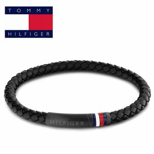 トミーヒルフィガー tommy hilfiger トミー 本革 レザー ブレスレット 革 イントレチャート 2790403 ブラック 黒 メンズ シンプル アクセ