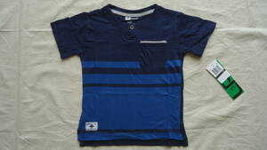 LRG Odd Stripe Henley 半袖 Tシャツ 紺 3T(100) %off エル・アール・ジー 子供用 半袖 ヘンリーネック Tシャツ レターパックライト