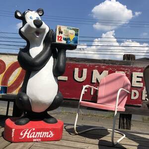 【店舗引き取り限定】大型 155㎝ Hamms Beer ヴィンテージ ハムズ ビール ハムズベア ストアディスプレイ ガレージ バー アメリカ 等身大