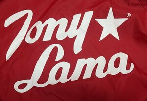 NJ52トニーラマTONY LAMAアメリカ古着レーシングジャケット赤系シングル襟ナイロンジャケット90’SビンテージMオールド＆レトロスタイル