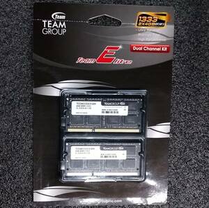 【美品】DDR3 SODIMM 8GB(4GB2枚組) TEAM TED34G1333C9-SBK [DDR3-1333 PC3-10600]
