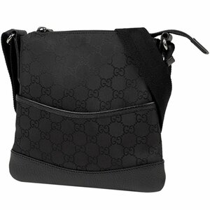 グッチ GUCCI GG柄 ショルダーバッグ ナイロン ブラック 374416 レディース 【中古】