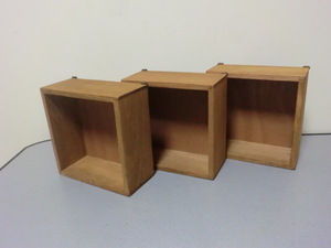 木製箱　3個　取付金具付き　未使用長期保管品