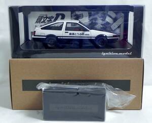 IG 2867 1/18 INITIAL D Toyota Sprinter Trueno 3Dr GT Apex (AE86) White/Black With Mr.Takumi Fujiwara イグニッションモデル 頭文字D 