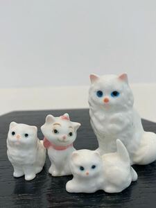 【美品】ディズニー 希少 おしゃれキャット マリーちゃん フィギュリン 4点セット 陶器 置物 磁器 廃盤　レア ヴィンテージ 昭和レトロ