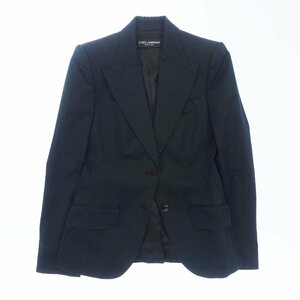 中古◆ドルチェ&ガッバーナ 2Bジャケット コットン レディース 40 ネイビー系 DOLCE & GABBANA【AFB12】